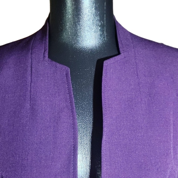 Black Label by EvanPicone Womens Purple Long Sleeve Collarless Blazer Size 4 - Picture 3 of 8